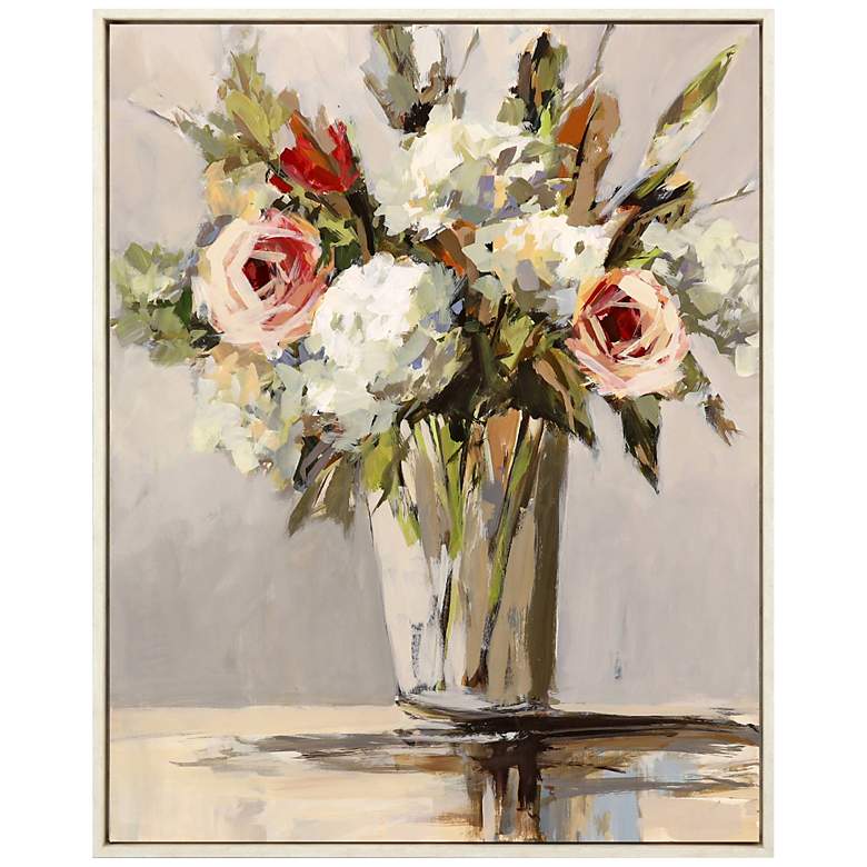 Image 3 Flower Blooms 50" High Rectangular Giclee Print Framed Canvas Wall Art