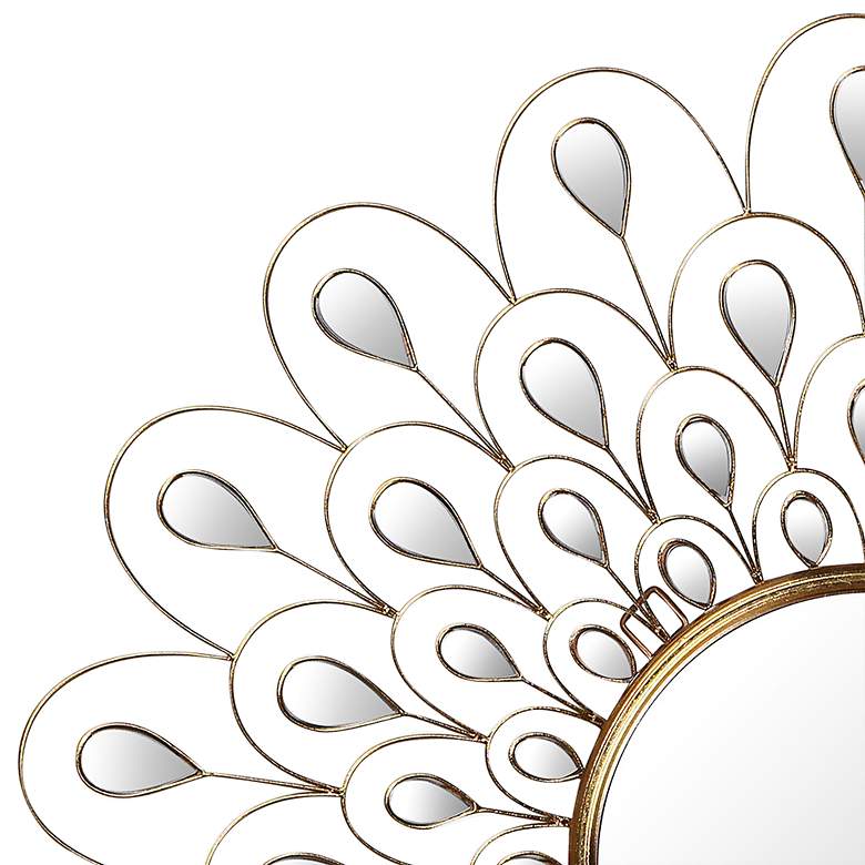 Image 4 Flower Burst Gold 36" Round Wall Mirror more views