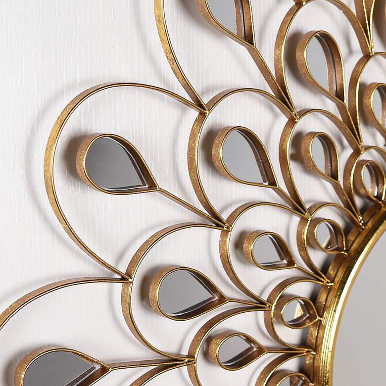 Image 5 Flower Burst Gold 36" Round Wall Mirror more views