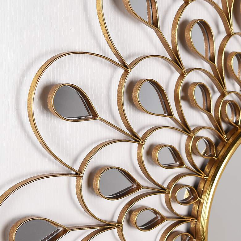 Image 5 Flower Burst Gold 36 inch Round Wall Mirror more views