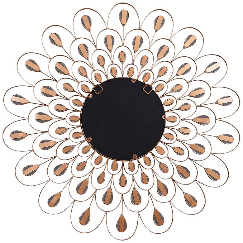 Image 6 Flower Burst Gold 36 inch Round Wall Mirror more views