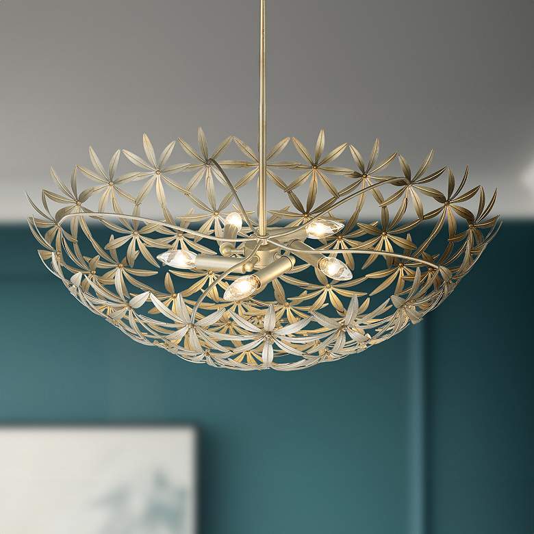 Image 1 Flower Child 30" Wide Ambry Gold 5-Light Chandelier