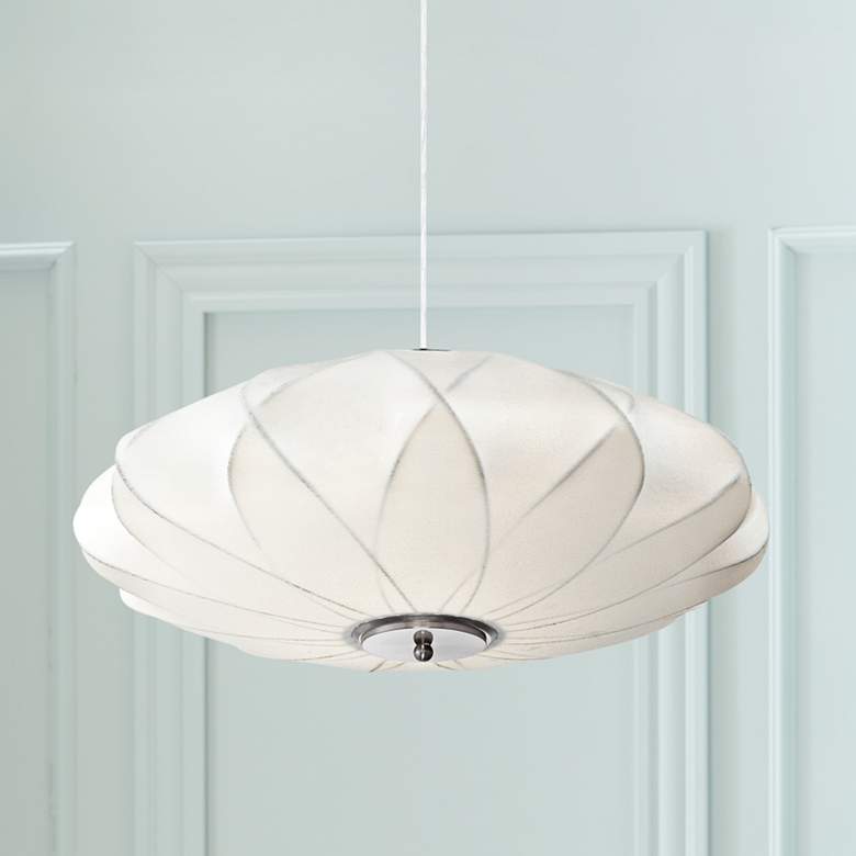 Image 1 Flower Cloud 22 1/2" Wide Contemporary White Pendant