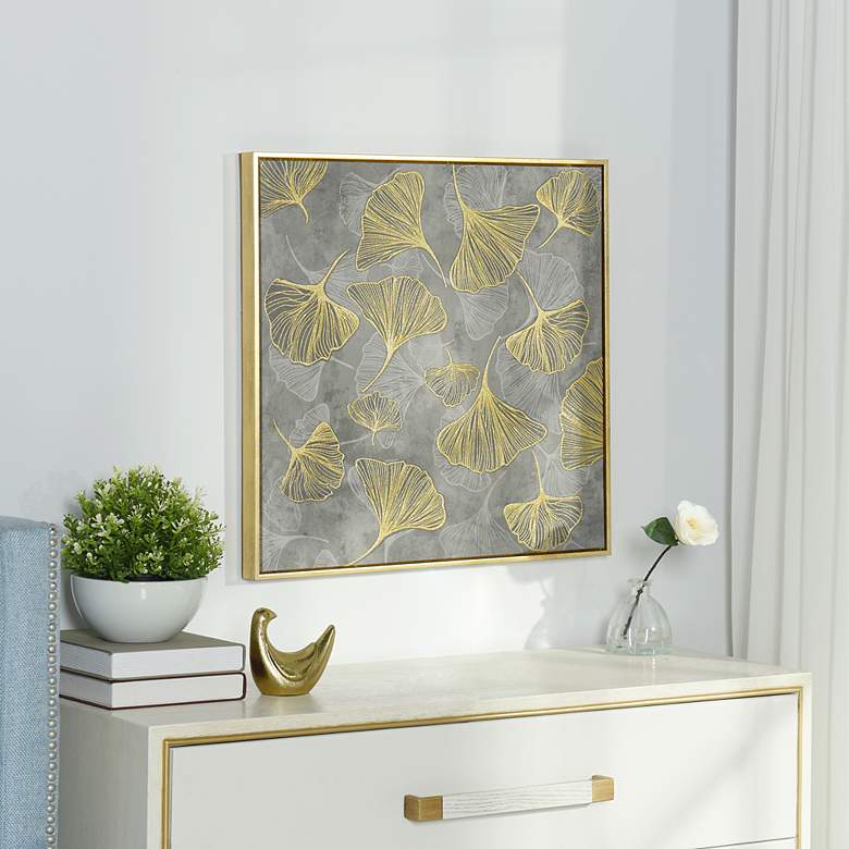 Image 1 Flower Fusion - Printed Canvas Framed with Foil Accents Wall Art