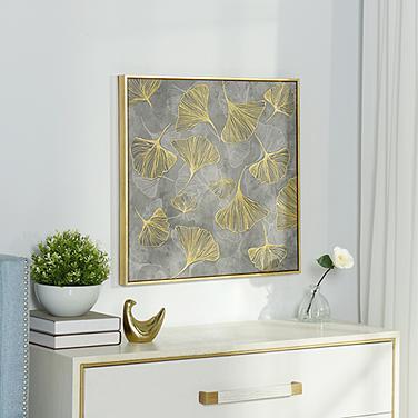 Flower Fusion - Printed Canvas Framed with Foil Accents Wall Art