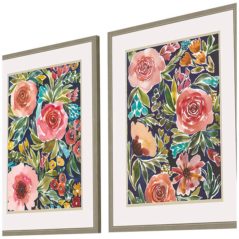 Image 5 Flower Patch 25" High 2-Piece Giclee Framed Wall Art Set more views