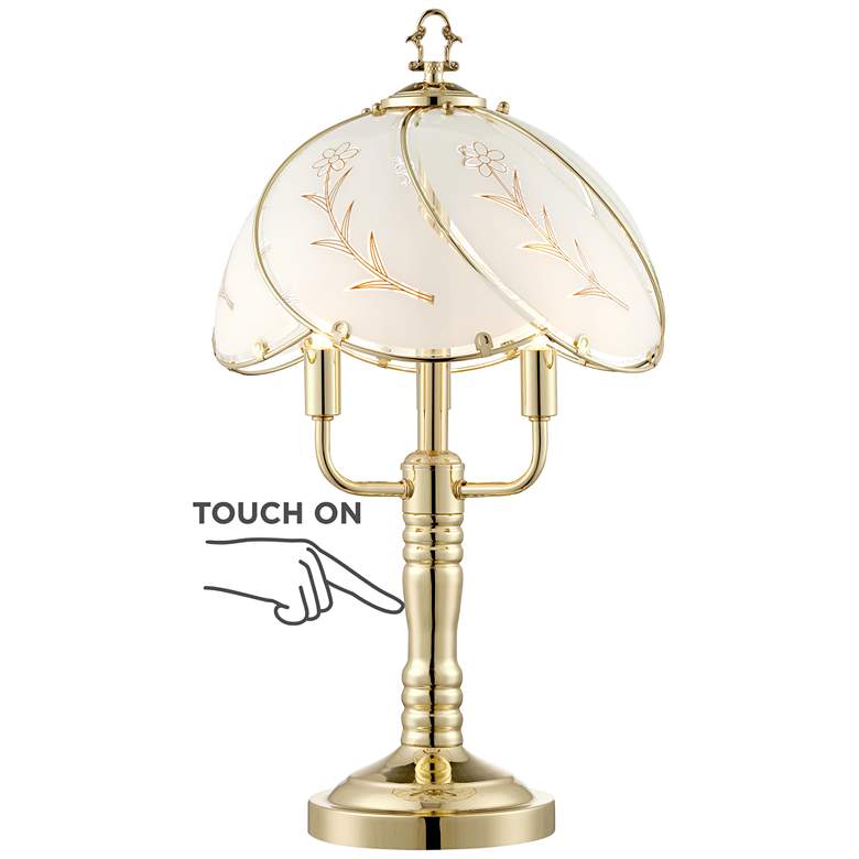 Image 2 Flower Petal 19 1/2 inch High 3-Light Touch On-Off Table Lamp