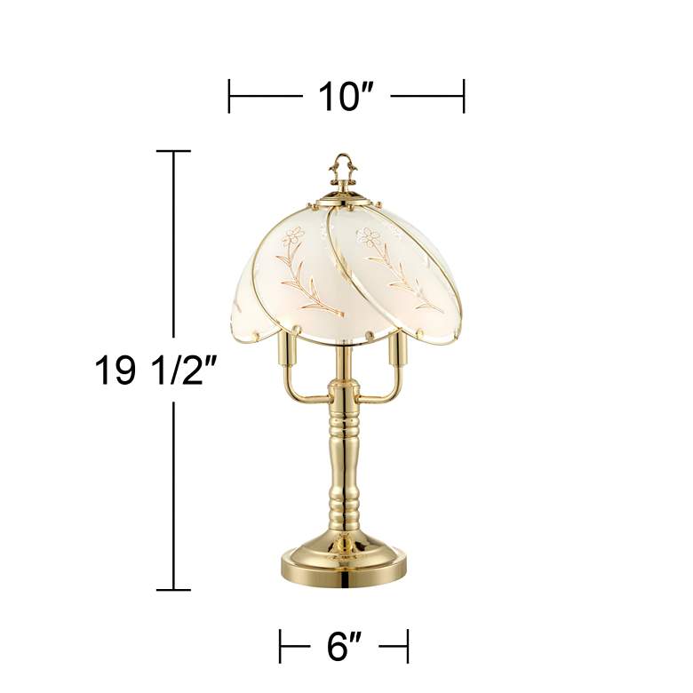 Image 7 Flower Petal 19 1/2 inch High 3-Light Touch On-Off Table Lamp more views