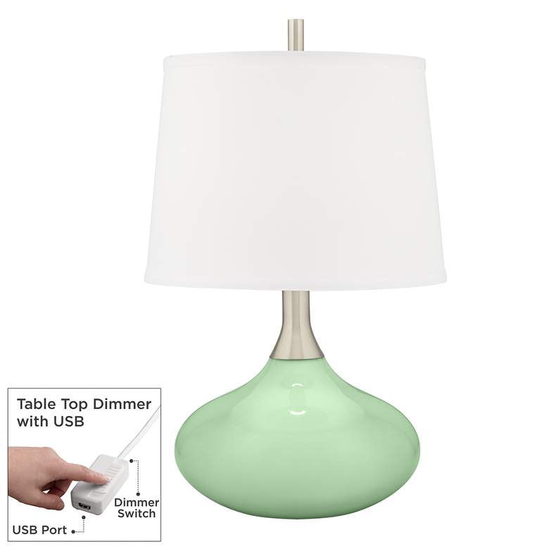 Image 1 Flower Steam Felix Modern Table Lamp with Table Top Dimmer