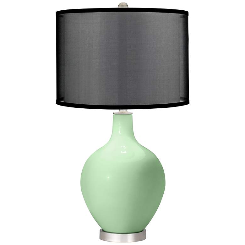 Image 1 Flower Steam Ovo Table Lamp with Organza Black Shade