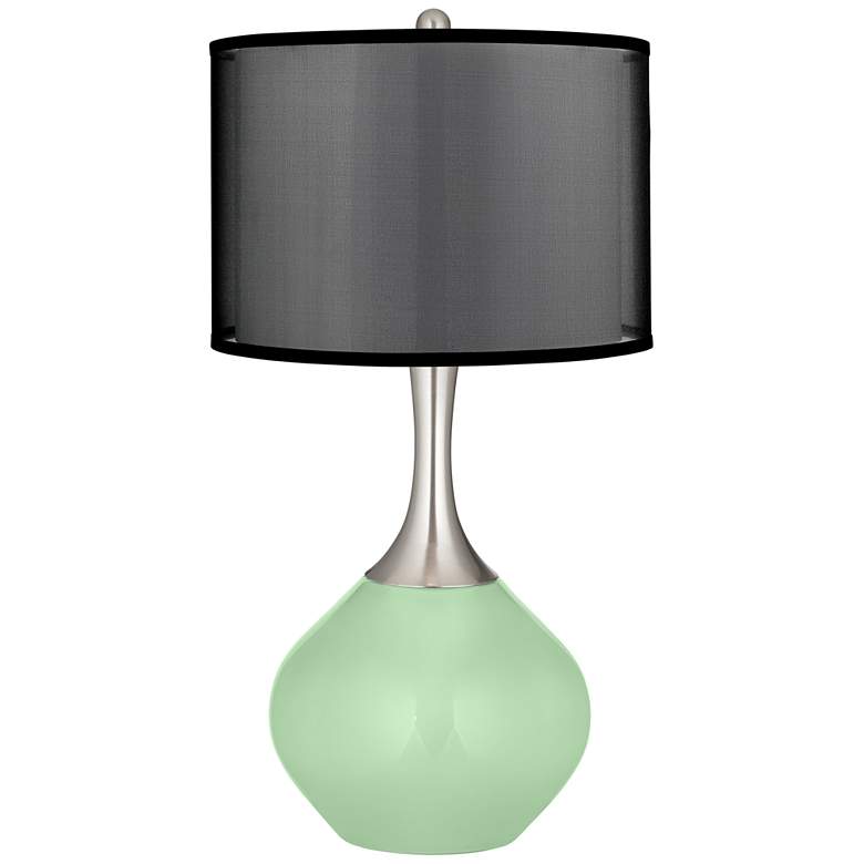 Image 1 Flower Steam Spencer Table Lamp with Organza Black Shade