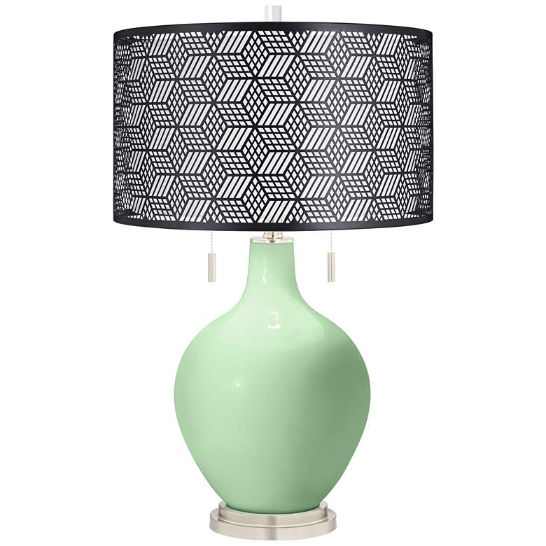 Image 1 Flower Steam Toby Table Lamp With Black Metal Shade