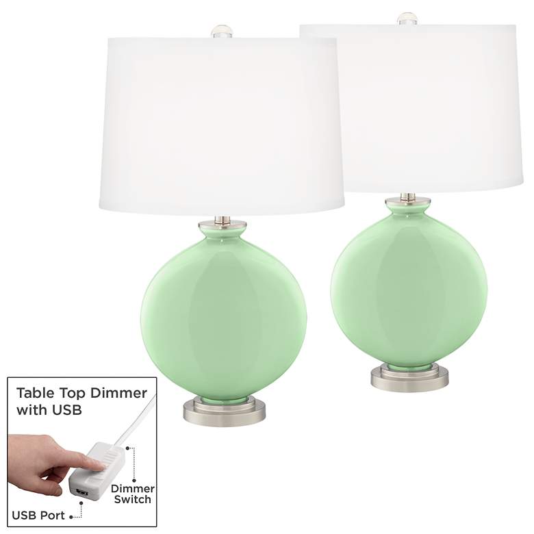 Image 1 Flower Stem Carrie Table Lamp Set of 2 with Dimmers