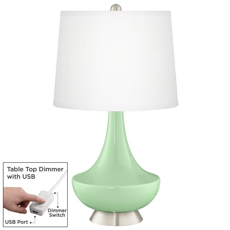 Image 1 Flower Stem Gillan Glass Table Lamp with Dimmer
