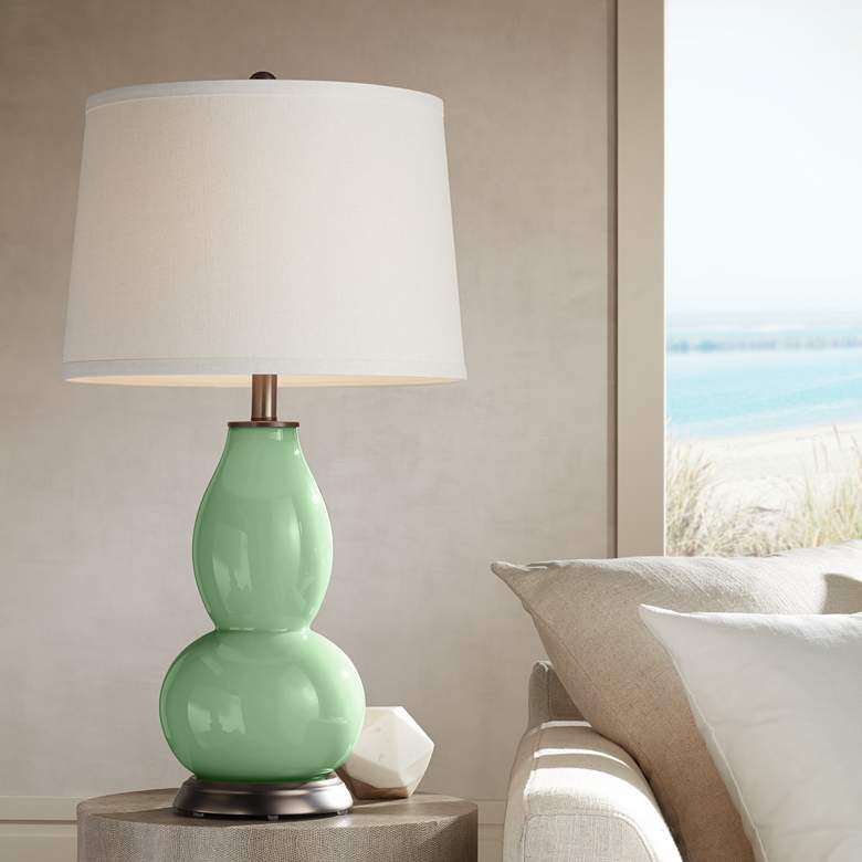 Image 1 Flower Stem Green Double Gourd Table Lamp from Color Plus