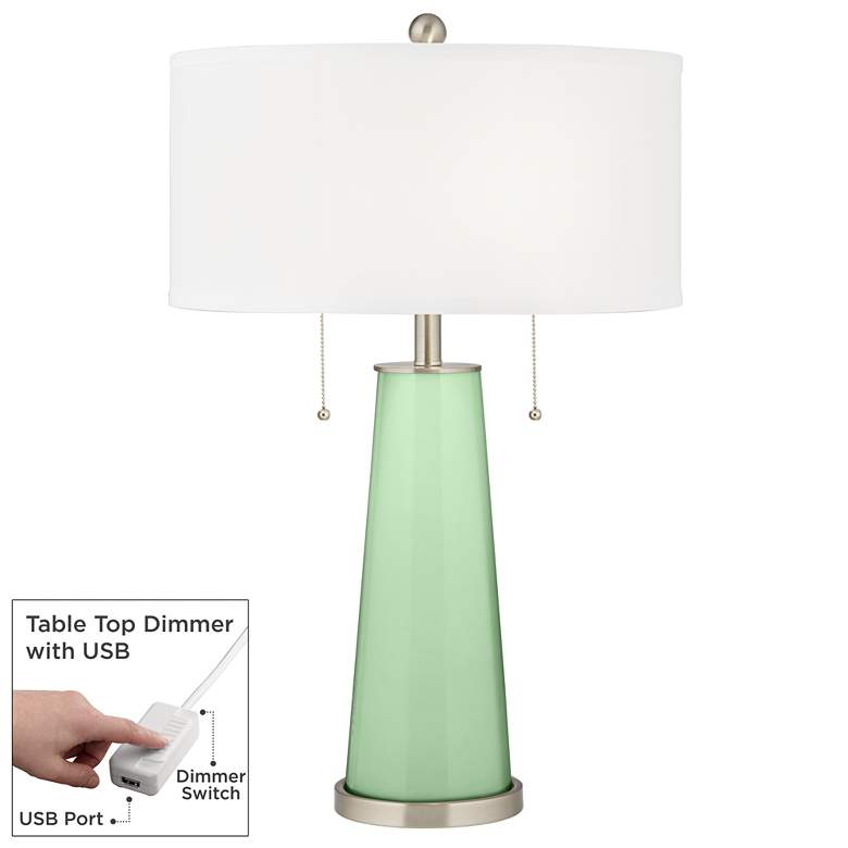Image 1 Flower Stem Peggy Glass Table Lamp With Dimmer