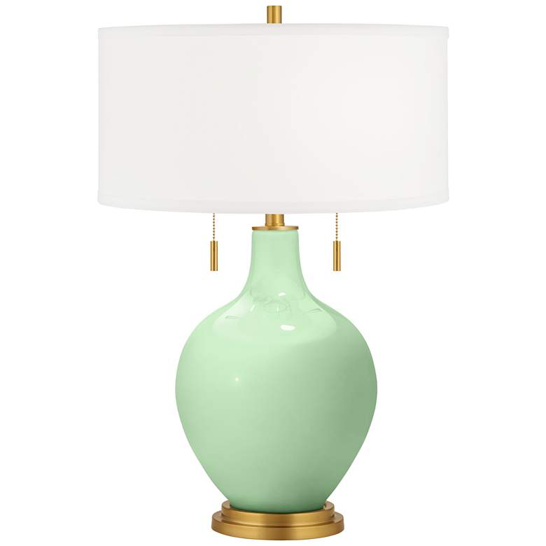 Image 2 Flower Stem Toby Brass Accents Table Lamp with Dimmer