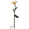 Flower White Glass Solar LED Outdoor Stick Light