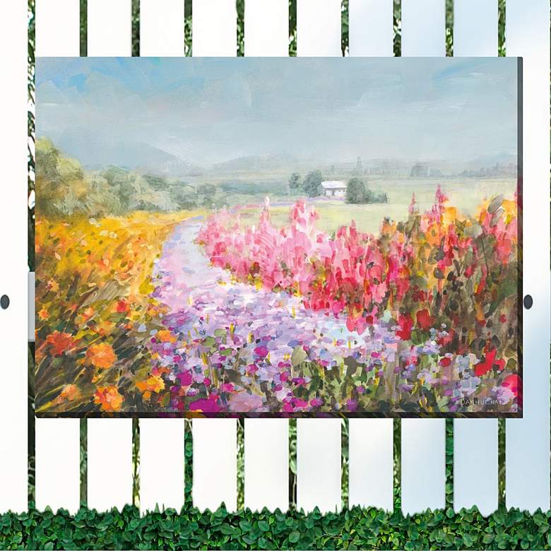 Image 1 Flowering Footpath 40"W Rectangular Outdoor Canvas Wall Art