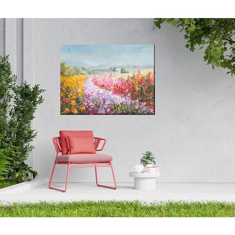 Image 3 Flowering Footpath 40"W Rectangular Outdoor Canvas Wall Art more views