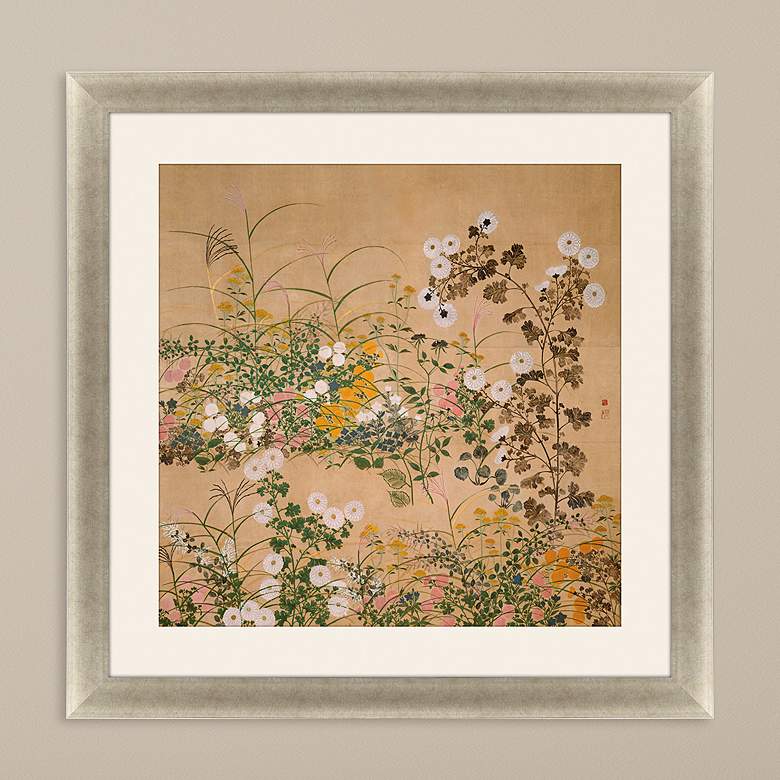 Image 2 Flowering Plants 42 inch Square Giclee Framed Wall Art
