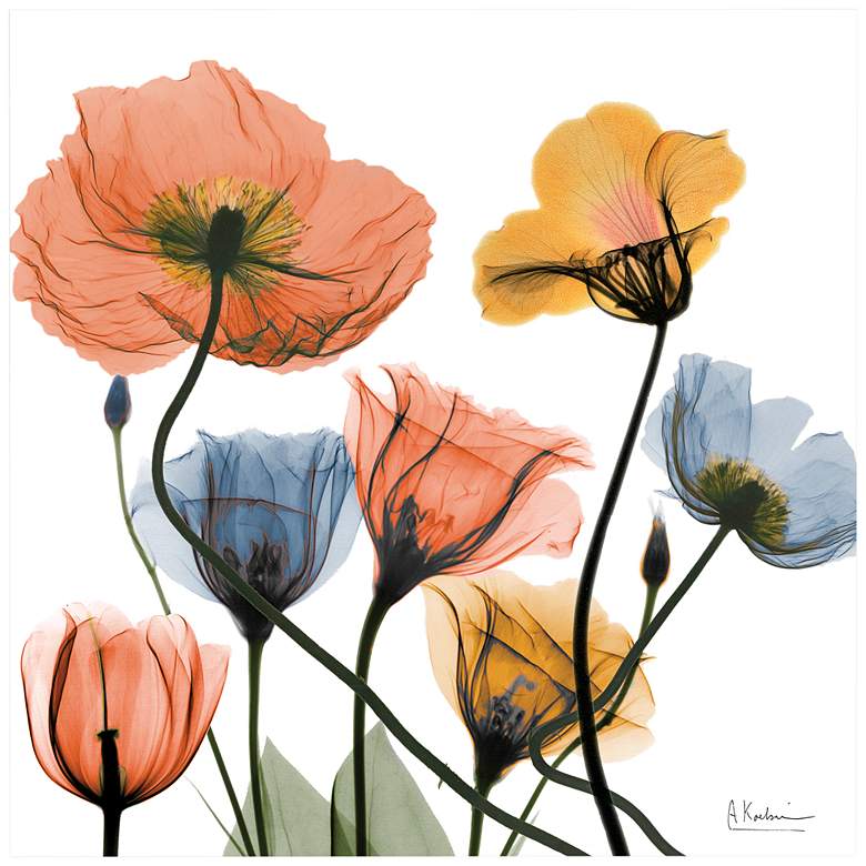 Image 3 Flowers and Ferns 24" Square Tempered Glass Graphic Wall Art