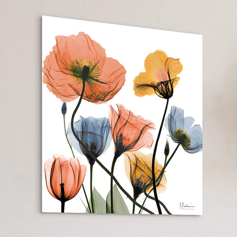 Image 2 Flowers and Ferns 24" Square Tempered Glass Graphic Wall Art