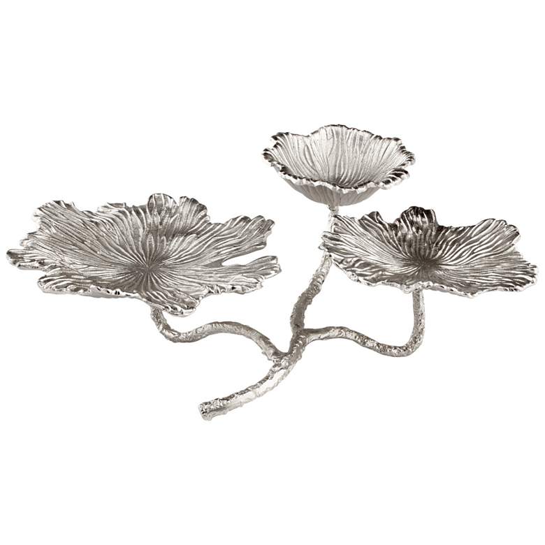 Image 1 Flowers and Flame Nickel Votive Candle Holder