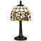 Flowers And Leaves 13 1/2" High Tiffany Accent Lamp