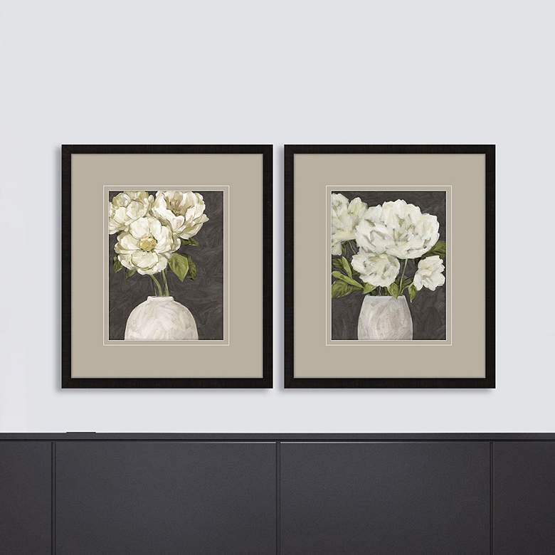Image 1 Flowers in Bloom 22"W x 26"H Framed Art Set of 2