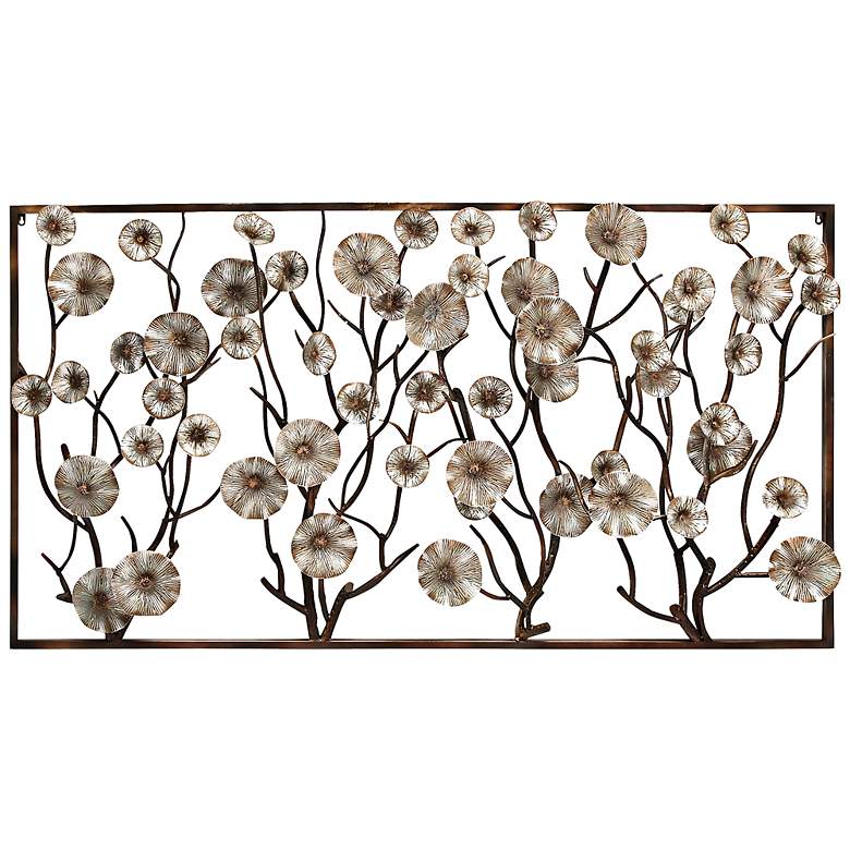 Image 1 Flowers in the Window 72 inch Wide Metal Wall Art