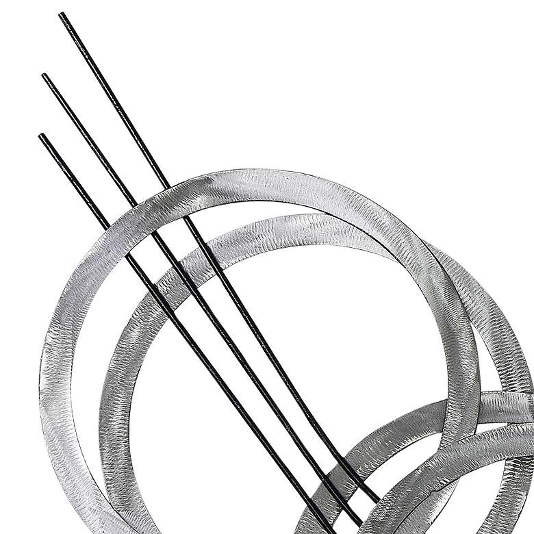 Image 3 Flowing 48" Wide Silver Etched Metal Wall Art more views