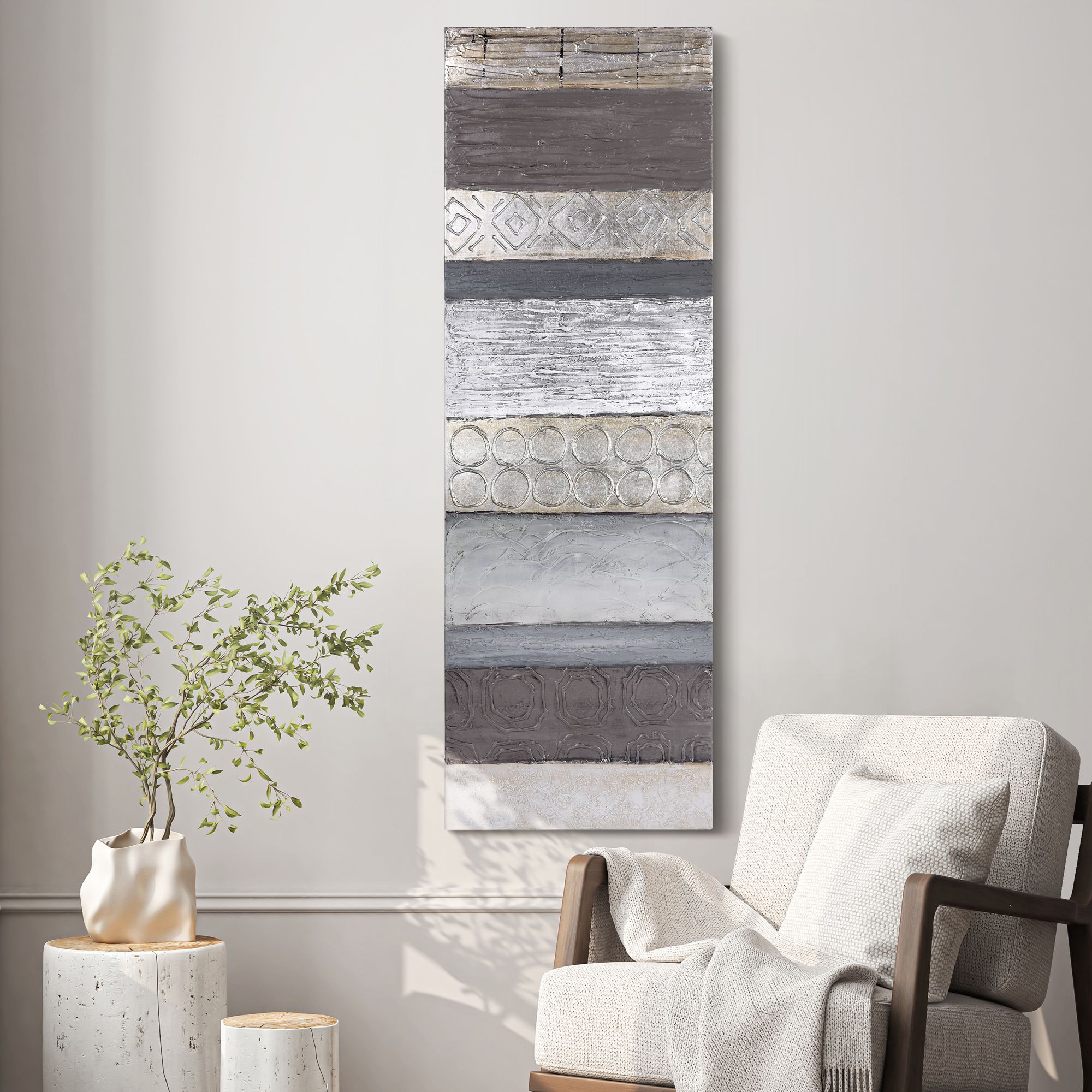 Fluid 60" High Textured Metallic Canvas Wall Art in scene