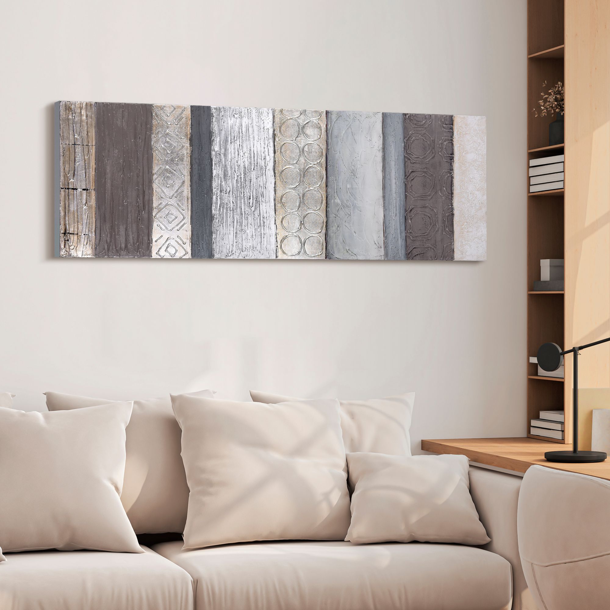 Fluid 60" High Textured Metallic Canvas Wall Art in scene