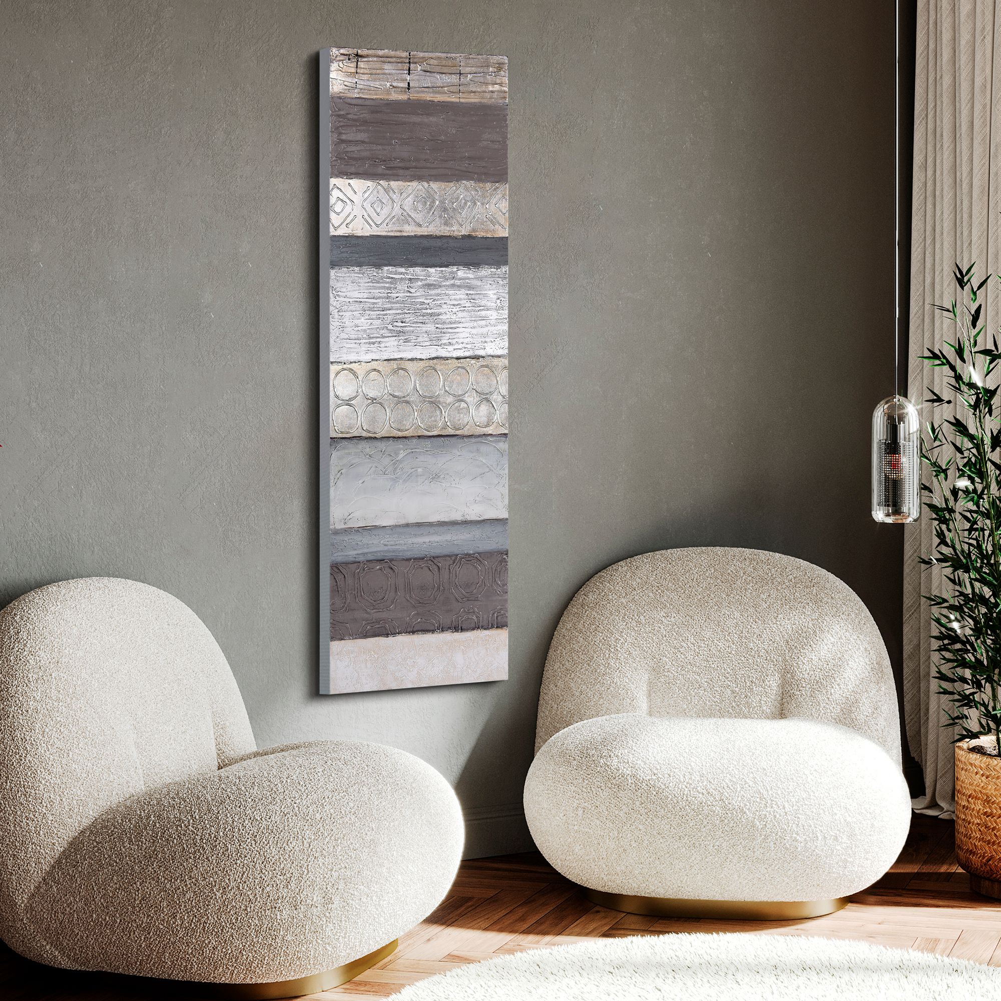 Fluid 60" High Textured Metallic Canvas Wall Art in scene