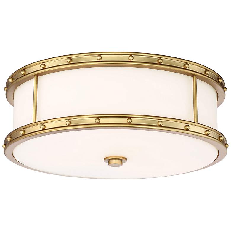 Image 2 Flush Mount 15 1/2 inch Wide Liberty Gold Drum LED Ceiling Light