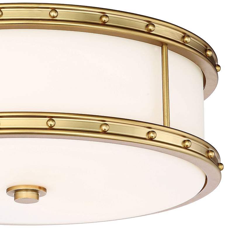 Image 3 Flush Mount 15 1/2 inch Wide Liberty Gold Drum LED Ceiling Light more views