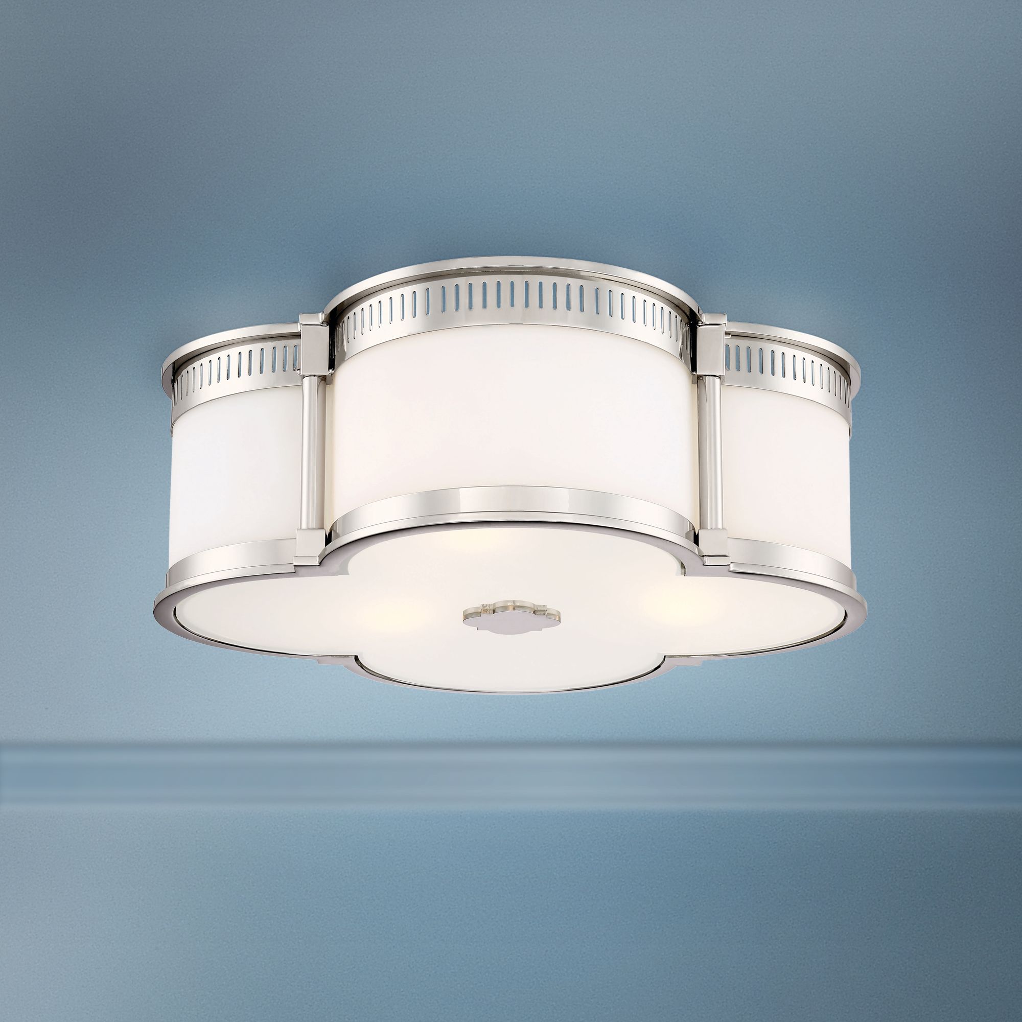 brushed nickel led flush mount