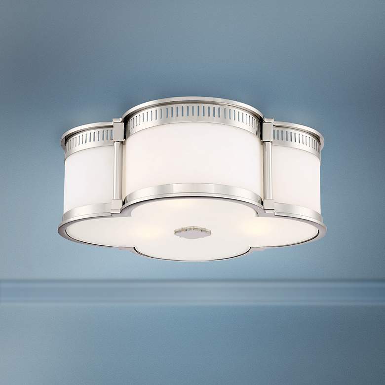 Image 1 Flush Mount 16 1/4" Wide Polished Nickel LED Ceiling Light