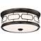 Flush Mount 16" Wide Harvard Court Bronze Drum LED Ceiling Light