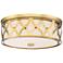 Flush Mount 16" Wide Liberty Gold 2-Cage LED Ceiling Light