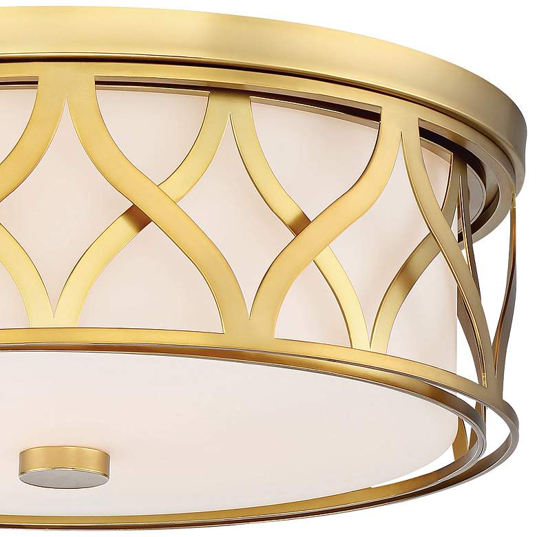 Image 3 Flush Mount 16 inch Wide Liberty Gold 2-Cage LED Ceiling Light more views