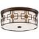 Flush Mount 16"W Dark Brushed Bronze Drum LED Ceiling Light
