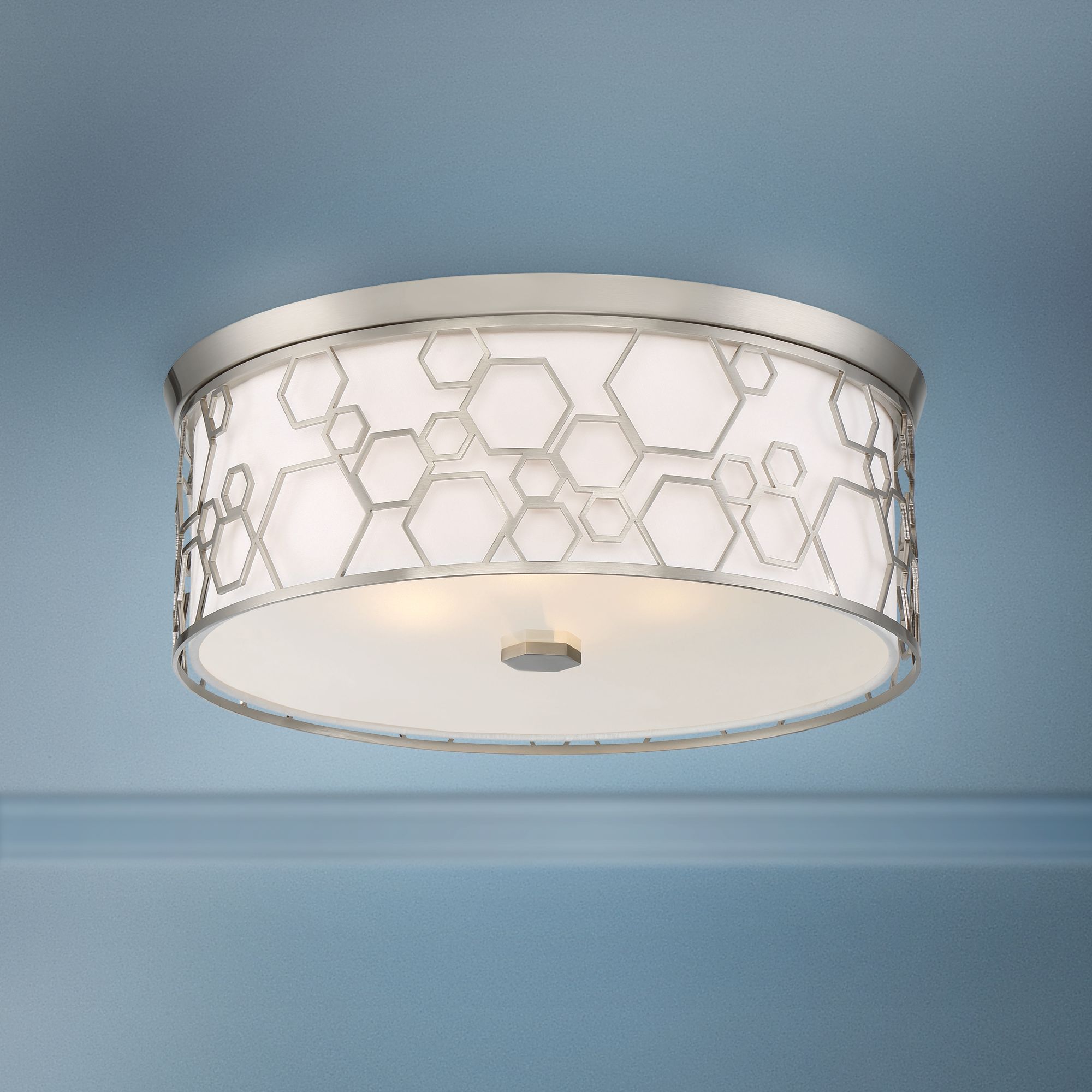 brushed nickel flush mount kitchen light