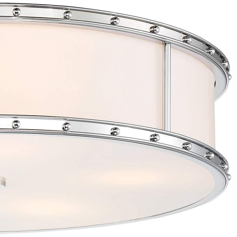 Image 3 Flush Mount 20 1/4" Wide Chrome Drum LED Ceiling Light more views