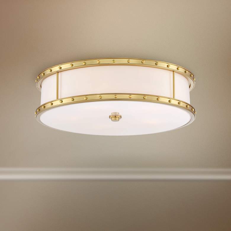 Image 1 Flush Mount 20 1/4" Wide Liberty Gold Drum LED Ceiling Light