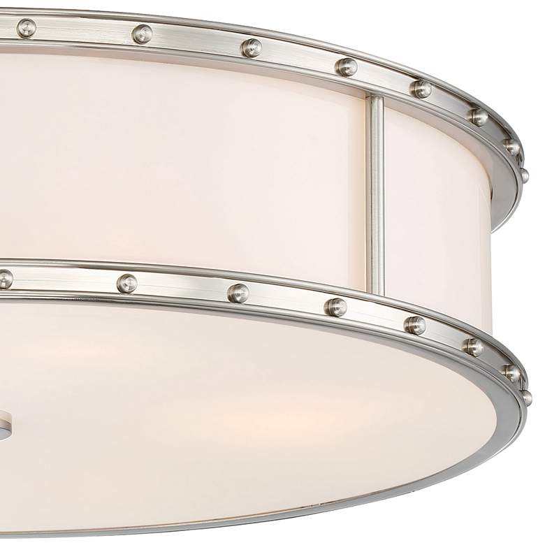 Flush Mount 20 1/4&quot;W Brushed Nickel Drum LED Ceiling Light more views