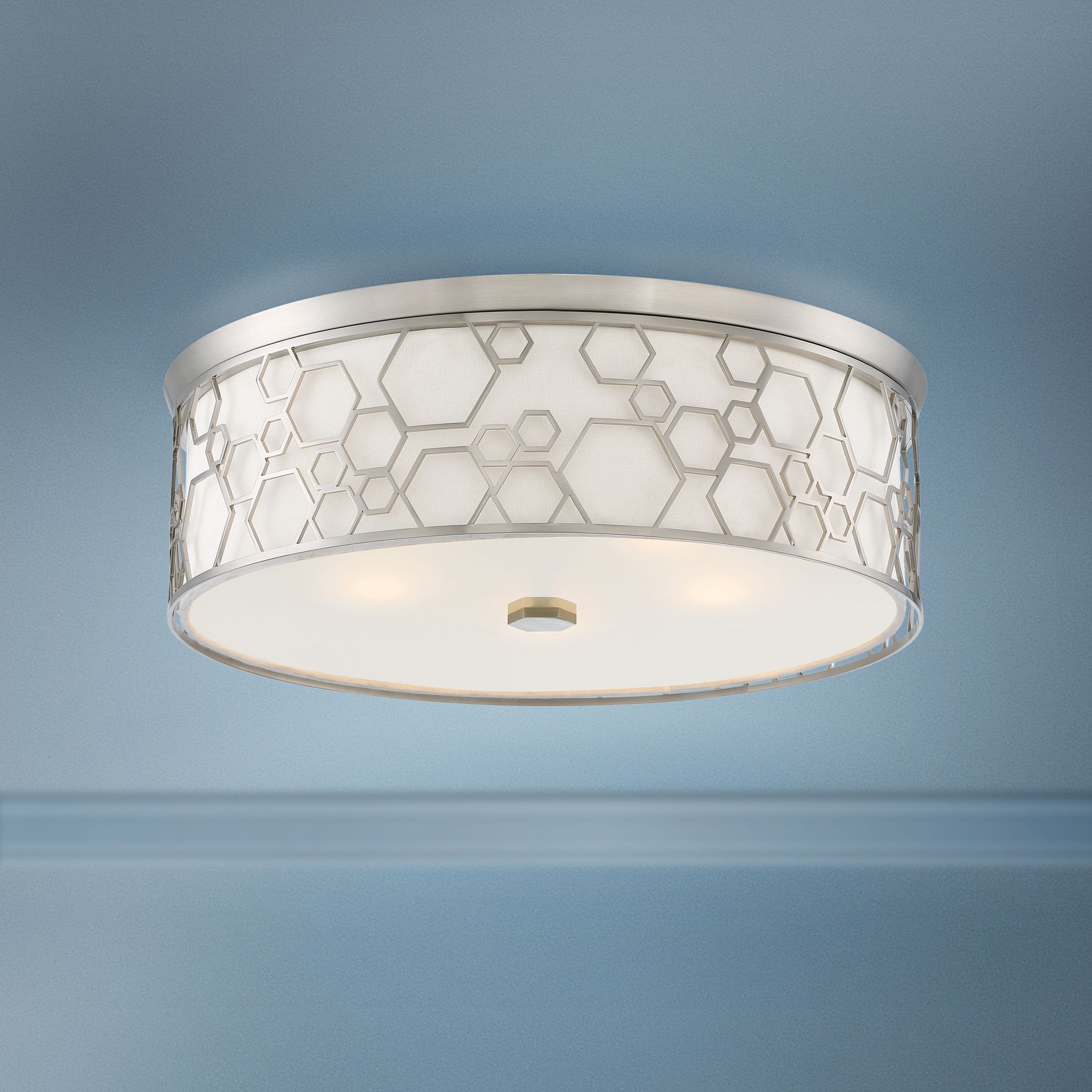 brushed nickel flush mount ceiling light led