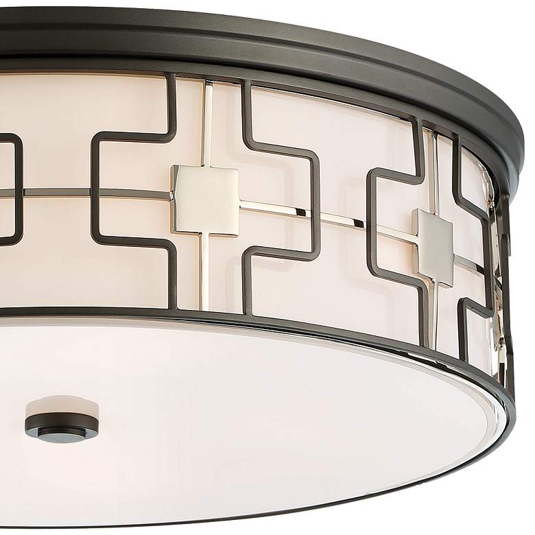 Image 3 Flush Mount 20 inch Wide Dark Gray Drum LED Ceiling Light more views