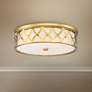 Flush Mount 20" Wide Liberty Gold 2-Cage LED Ceiling Light
